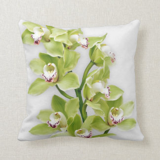 Cojín decorativo elegante de orquídeas de cibidio