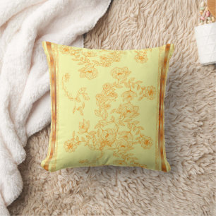 Cojín Decorativo Elegante decoración floral amarilla
