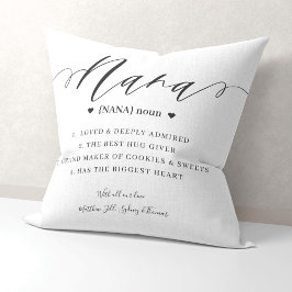 Cojín Decorativo Elegante definición personalizada de nana Keepsake