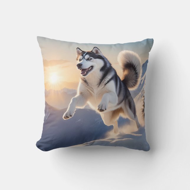 Cojín decorativo elegante del Husky Siberiano (Anverso)