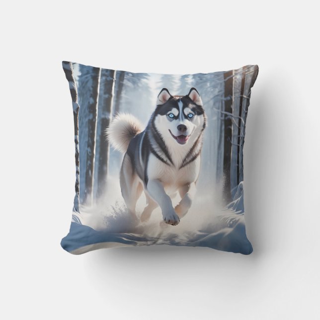 Cojín decorativo elegante del Husky Siberiano (Anverso)