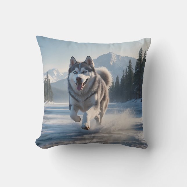 Cojín decorativo elegante del Husky Siberiano (Anverso)