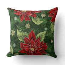 Cojín decorativo elegante del Poinsettia del