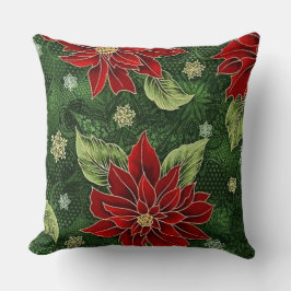 Cojín decorativo elegante del Poinsettia del