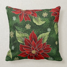 Cojín decorativo elegante del Poinsettia del