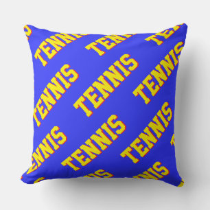 Cojín Decorativo Elegante divertido texto de TENIS retro brillante