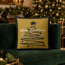 Elegante dorado negro Feliz Navidad Feliz Año Nuev
