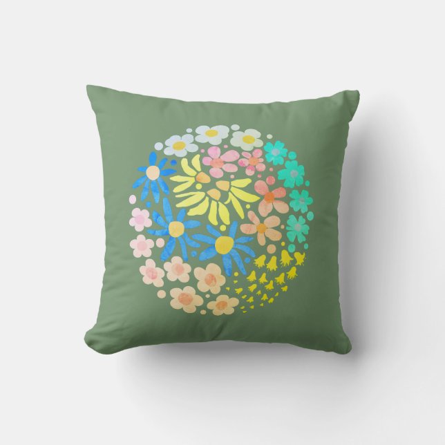 Cojín Decorativo Elegante, elegante y moderno aroma de flores retro (Anverso)