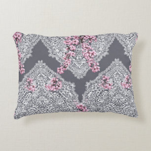 Cojín Decorativo Elegante encaje vintage rosa floral shabby chic