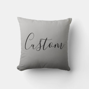 Cojín Decorativo Elegante escritura de texto negro editable con est