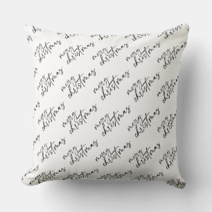 Cojín Decorativo Elegante escritura tipografía negro y Navidades