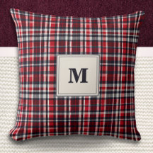 Elegante Estampado de Cuadros Tártan con Monograma