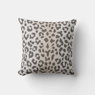 Cojín Decorativo Elegante estampado de leopardo con monograma