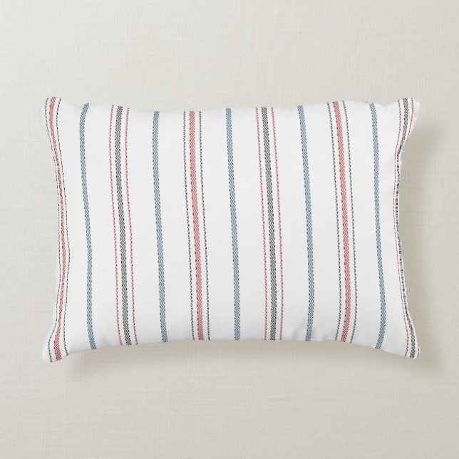 Cojín Decorativo Elegante estampado de rayas. (Anverso)