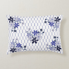 Cojín Decorativo Elegante estampado floral azul violeta