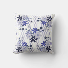 Cojín Decorativo Elegante estampado floral azul violeta
