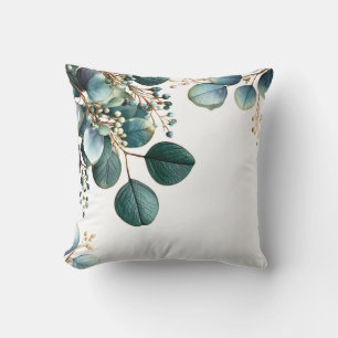 Cojín Decorativo Elegante Estilo Verde Botánico Cabaña Hojas