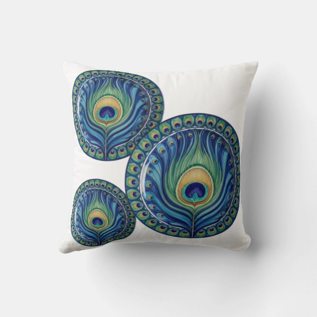Cojín Decorativo Elegante Feather Peacock Mandala (Reverso)