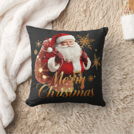Cojín Decorativo Elegante Feliz Navidad Santa Claus