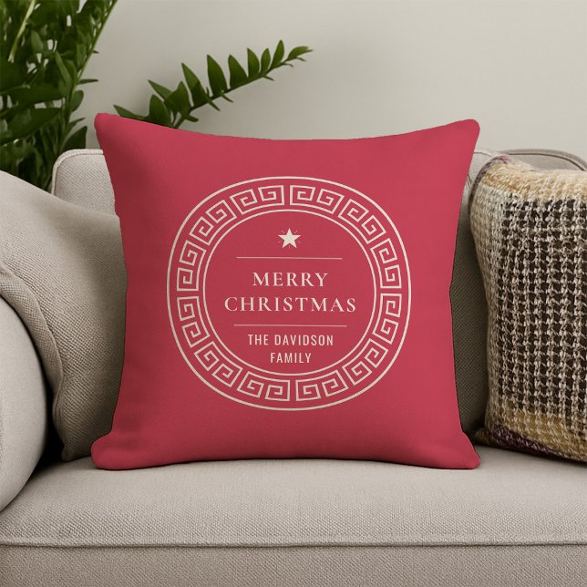 Cojín Decorativo Elegante Feliz Personalizable de Navidad Nombre Ke (Subido por el creador)