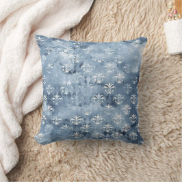 Cojín Decorativo Elegante Fleur-de-Lis - Azul vintage francés