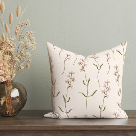 Cojín Decorativo Elegante Flor de Flor Silvestre Rosa