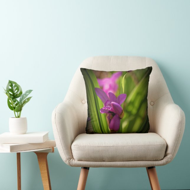 Cojín decorativo elegante - Flor de iris morado (Silla)