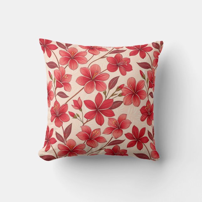Cojín Decorativo Elegante Flor de Rubí  (Anverso)