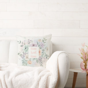 Cojín Decorativo Elegante Floral Acuarela