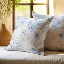 Cojín Decorativo Elegante Floral Azul