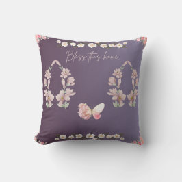 Cojín Decorativo Elegante floral ‘Bendición este hogar’