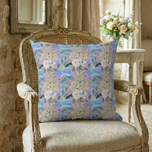 Cojín Decorativo Elegante Floral Caprichosa Moderno Rayas Lavanda