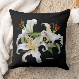 Cojín Decorativo Elegante Floral Casablanca Lilies Orientales Blanc