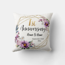 Elegante Floral de Oro 1er Aniversario