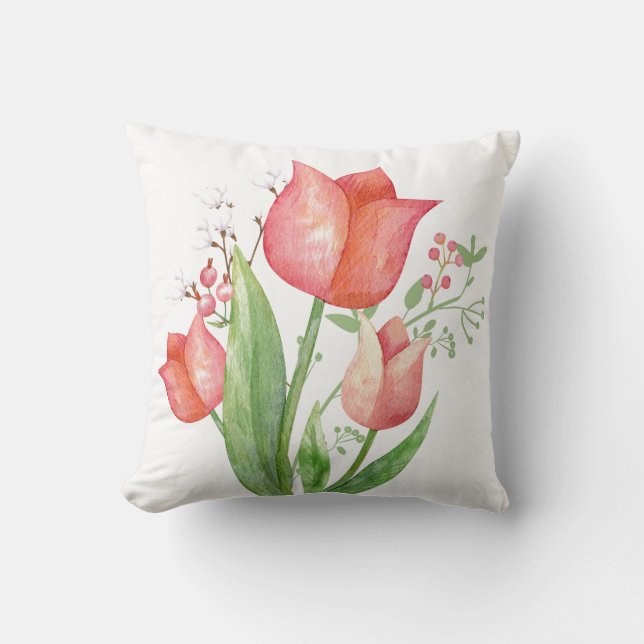 Cojín Decorativo Elegante floral de primavera (Anverso)