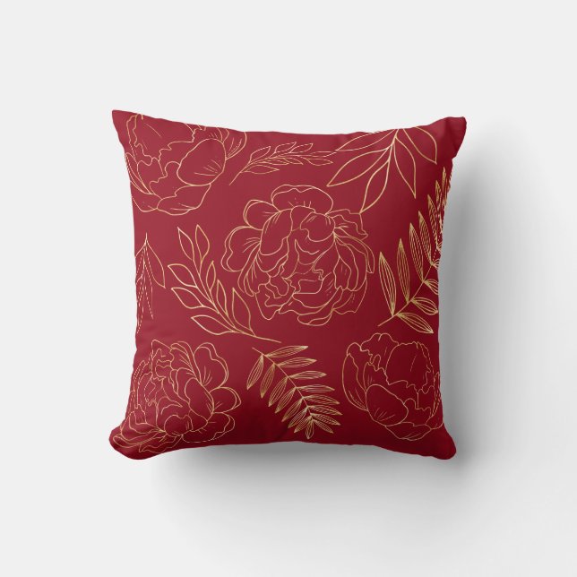 Cojín Decorativo Elegante Floral dorada (Anverso)