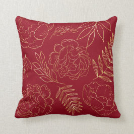 Cojín Decorativo Elegante Floral dorada