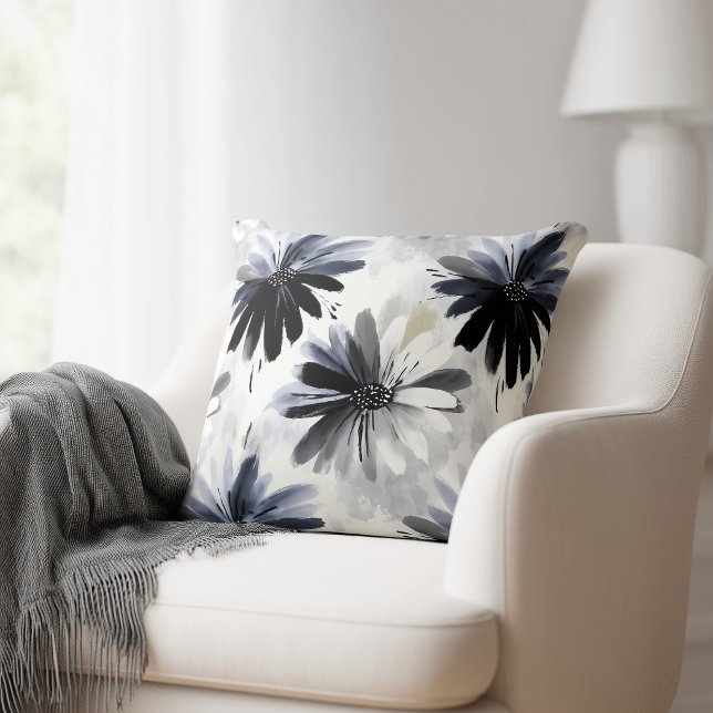 Cojín Decorativo Elegante Floral Gris (Subido por el creador)