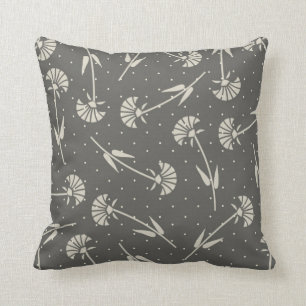 Cojín Decorativo Elegante floral gris y pastel