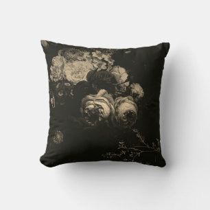 Cojín Decorativo Elegante Floral Holandesa Artística Vintage Oscuro