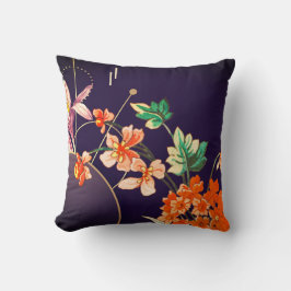 Cojín Decorativo Elegante floral Naranja floreciente | Planta de hu