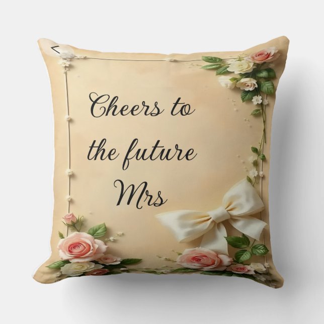 Cojín Decorativo Elegante Floral Perfect Bridal Shower Gift (Anverso)