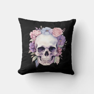 Cojín Decorativo Elegante Floral Skull Decoración gótica de Hallowe