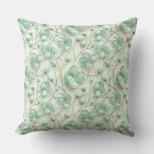 Cojín Decorativo Elegante Floral Verde