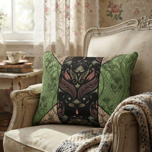 Cojín Decorativo Elegante Floral Vintage Inspirado en Antigüedades