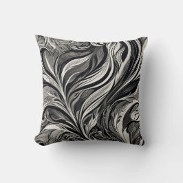 Cojín Decorativo Elegante - Flujo abstracto en blanco y negro