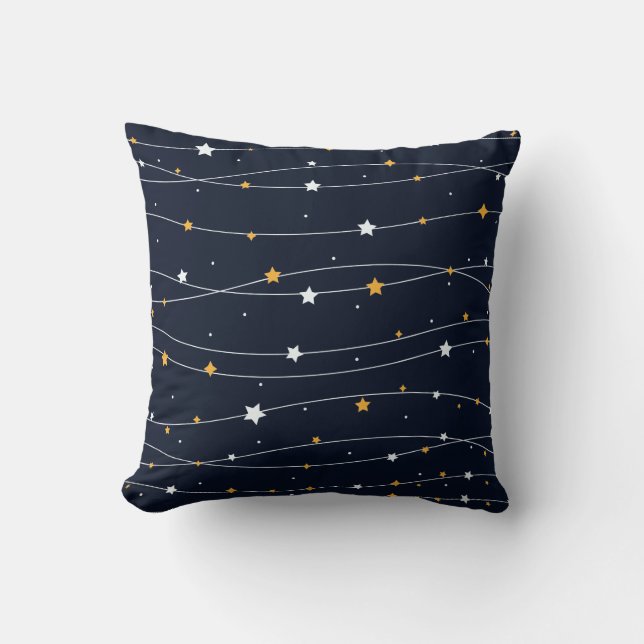 Cojín Decorativo Elegante Fondo Espacial Con Estrellas Brillantes (Anverso)