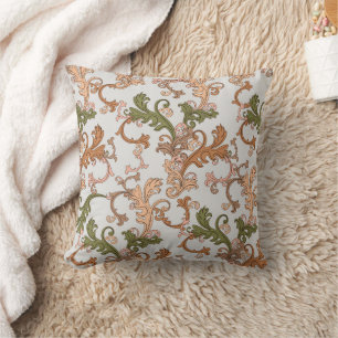 Cojín Decorativo Elegante fondo victoriano boho vintage con hojas  