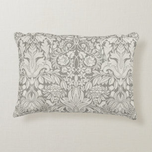 Cojín Decorativo elegante formal brocado de encaje damasco blanco