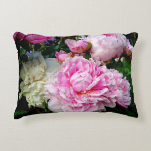 Cojín Decorativo Elegante foto de jardín florido de peonia blanca r